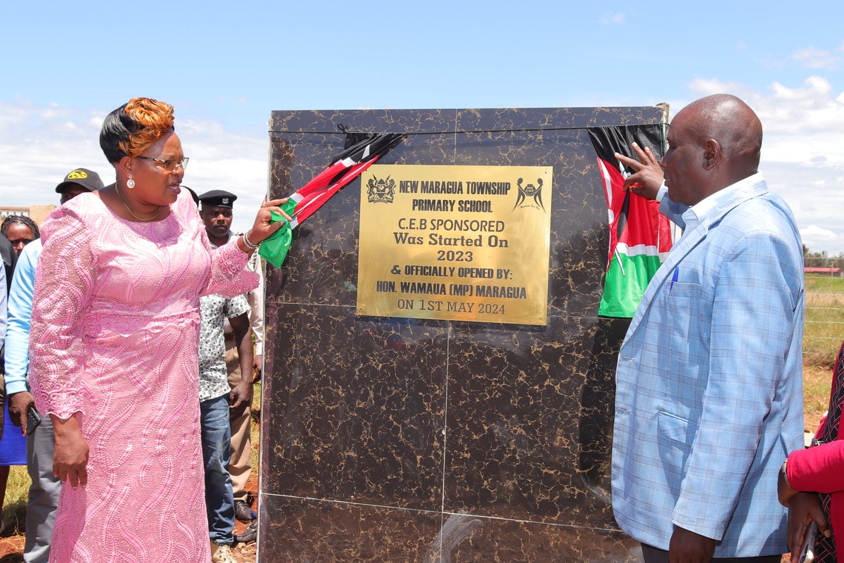 MaryWamaua's tweet photo. At the New Maragua Township Primary School for the official Commissioning of a new Administration Block and celebrations of a successful initiative in the establishment of the institution. 

#MamaNaKazi https://t.co/OyGgDMRYQt