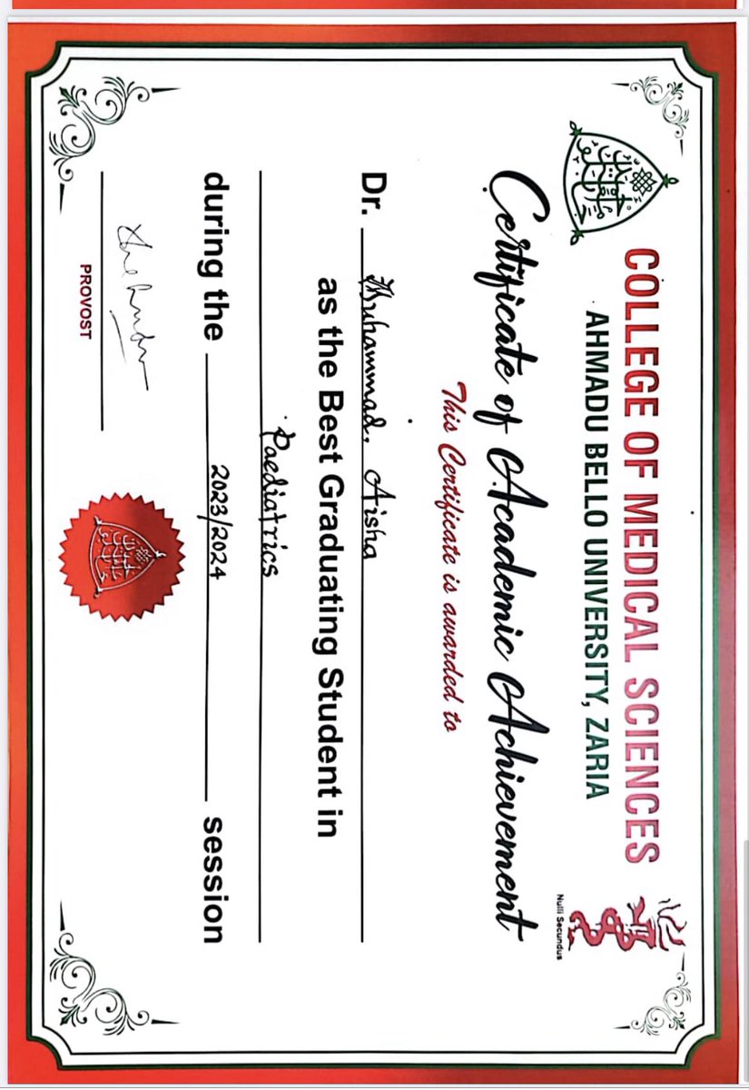 Ummaamatullah's tweet photo. Thank Youuuuuu 🤭🤭🥰🥰
Here’s my humble submission.

NB: Psychiatry is not separated from Medicine, there’s no award for psychiatry alone in ABUTH https://t.co/KZN78HChb7