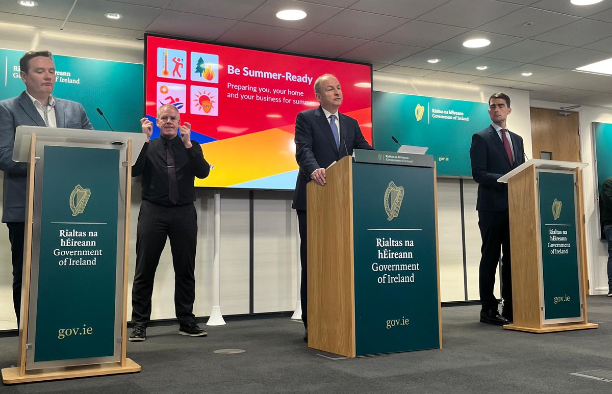 Today, Tánaiste and Minister for Defence, @MichealMartinTD launches the Be Summer Ready campaign providing crucial information for the public to ensure preparedness for the summer. See gov.ie/summerready or #BeSummerReady for more information.👉gov.ie/en/press-relea…