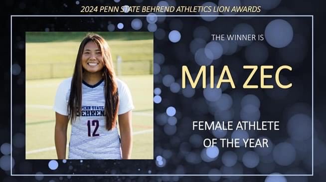 Congratulations to former Beadling North player Mia Zec on being named Penn St Behrend’s Female Athlete of the Year. #BeadlingAlum #WearTheB