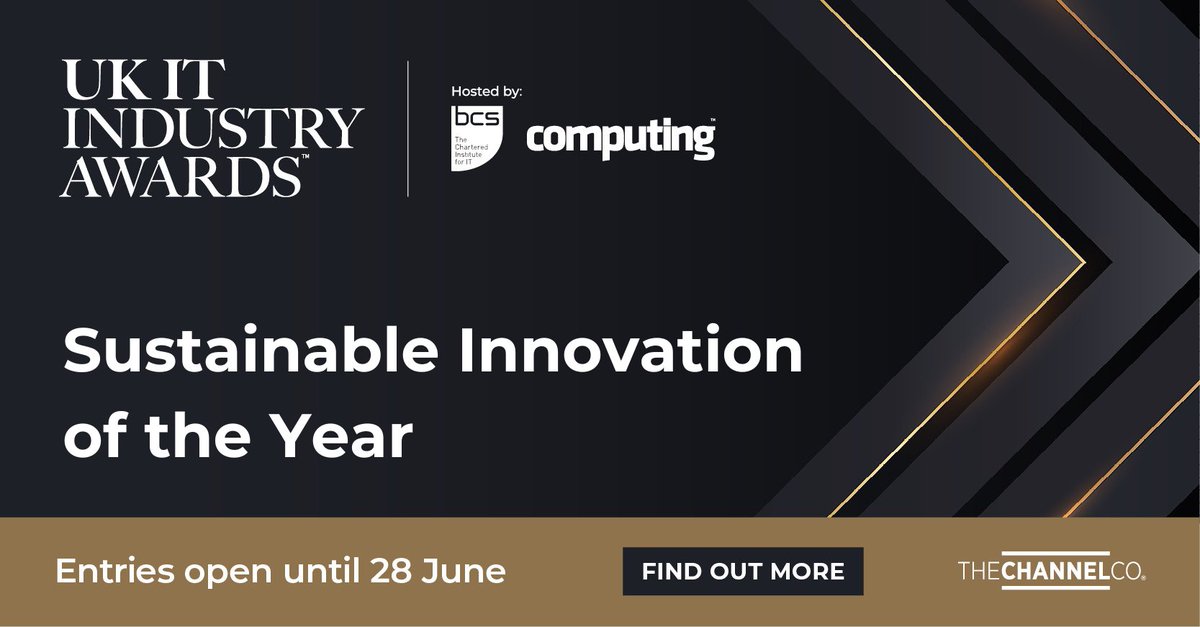 #AwardCategoryAlert! Showcase green IT innovation! Nominate for Sustainable Innovation of the Year at #UKITAwards. Early bird submissions end on 24 May. Find out more and submit your nomination today: bit.ly/4bavGLi