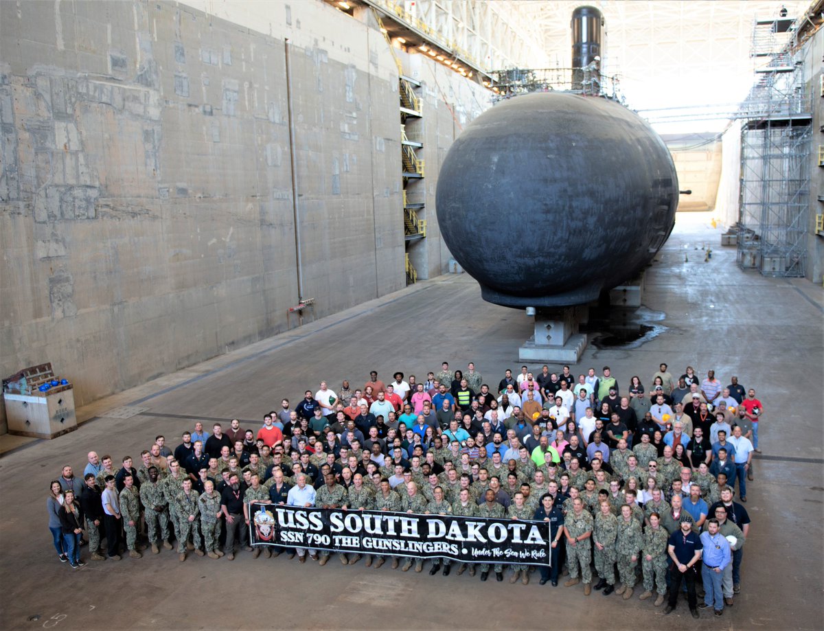 #SubWednesday #Submarines @USNavy 
Virginia-class Block III nuclear-powered attack submarine USS South Dakota (SSN-790) in the Trident Refit Facility, Kings Bay dry dock. 
In February 2024 she became the first Virginia-class fast attack submarine to enter Trident Refit Facility.