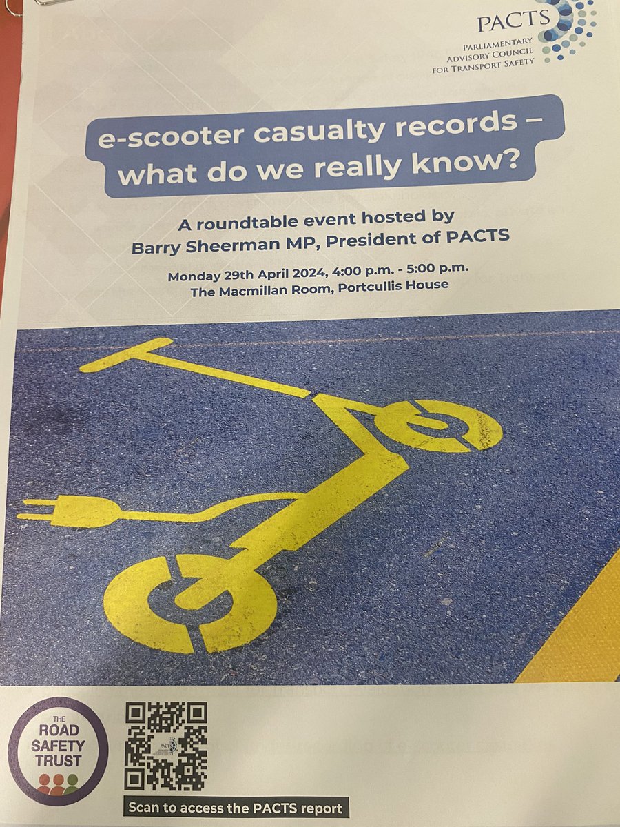 Privileged to be invited by @PACTS to Parliament to discuss the impact and reporting on e-scooters injuries in the UK. 
@CentreWessex @WessexTraumaNet @UHSFT @PACTS @RoadSafetyTruUK @DfTstats #traumaticbraininjury