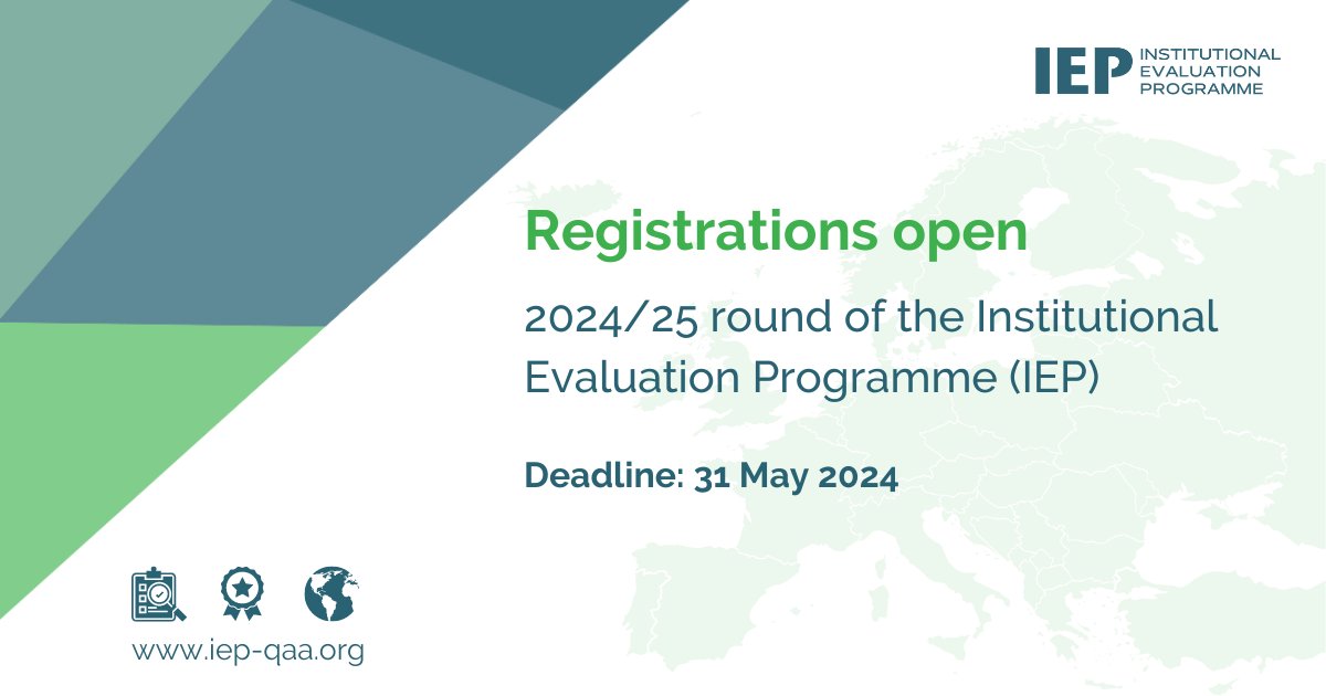 Did you know that #IEPQAA is listed in @eqar_he and a full member of @ENQAtwt? 

ℹ️ Learn more about the programme at 
iep-qaa.org

📨 or contact info@iep-qaa.org

#QualityAssurance #HigherEducation