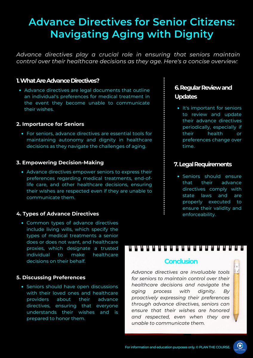 Empower senior citizens to navigate aging with dignity through advanced directives. Explore these documents' vital role in ensuring healthcare preferences are honored with respect and dignity. #AdvanceDirectives #AgingWithDignity #SeniorCare #PlantheCourse #ColumbusGeorgia