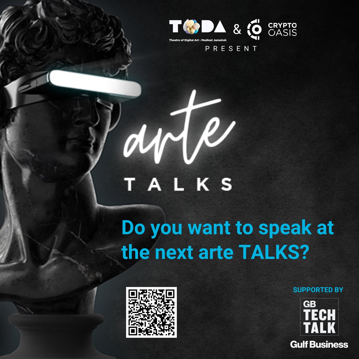 Be a #Web3 Pioneer at #arteTalks! If you have a thought-provoking idea, we want you.

Submit here: 👉 tinyurl.com/4343zn57

@CryptoOasisUAE | @TODADXB | @GulfBusiness