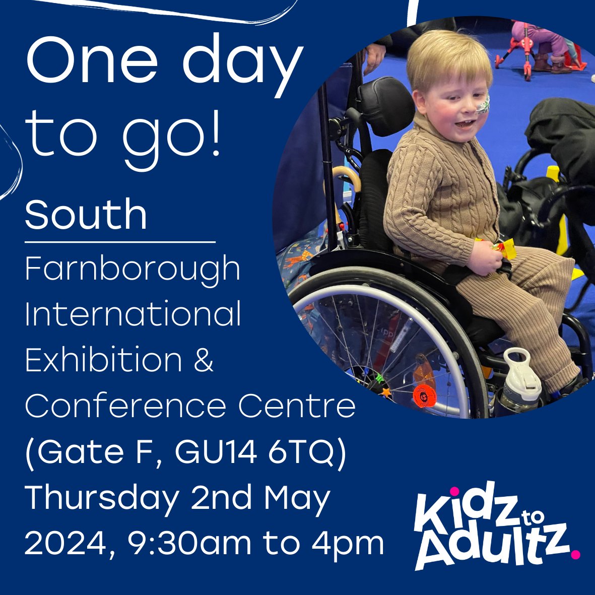 We can't wait to welcome our visitors tomorrow @farnborough_int 🚗Free parking on site 🦽 Join Whizz Kidz for wheelchair skills sessions at 11am & 2pm 💃 Join in the party at 12pm in the fun zone 🟣Unwind and have fun in our soft play area More info: kidzexhibitions.co.uk/kidz-middle