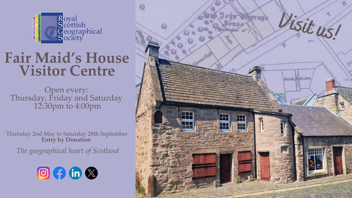 Want to discover the ancient origins of Perth, the story of the Fair Maid’s House, the impact of geography in today’s world, and incredible stories of exploration? @RoyalScotGeoSoc's Fair Maid's House Visitor Centre re-opens tomorrow and will be open 12:30pm-4pm every Thu - Sat.