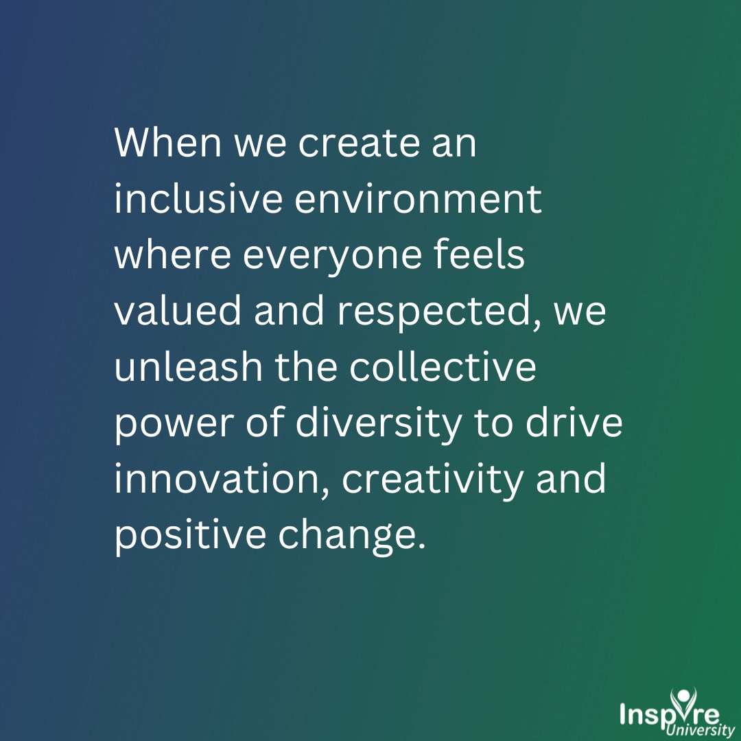 When we create an inclusive environment where everyone feels valued and respected, we unleash the collective power of diversity to drive innovation, creativity and positive change. #InspireU #DisabilityInclusion #DisabilityAction #InspirationalSpeaker #MotivationalSpeaker