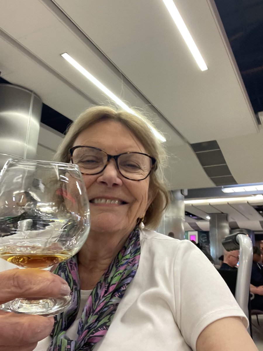 Quaffing Brandy … before flight to Milan!