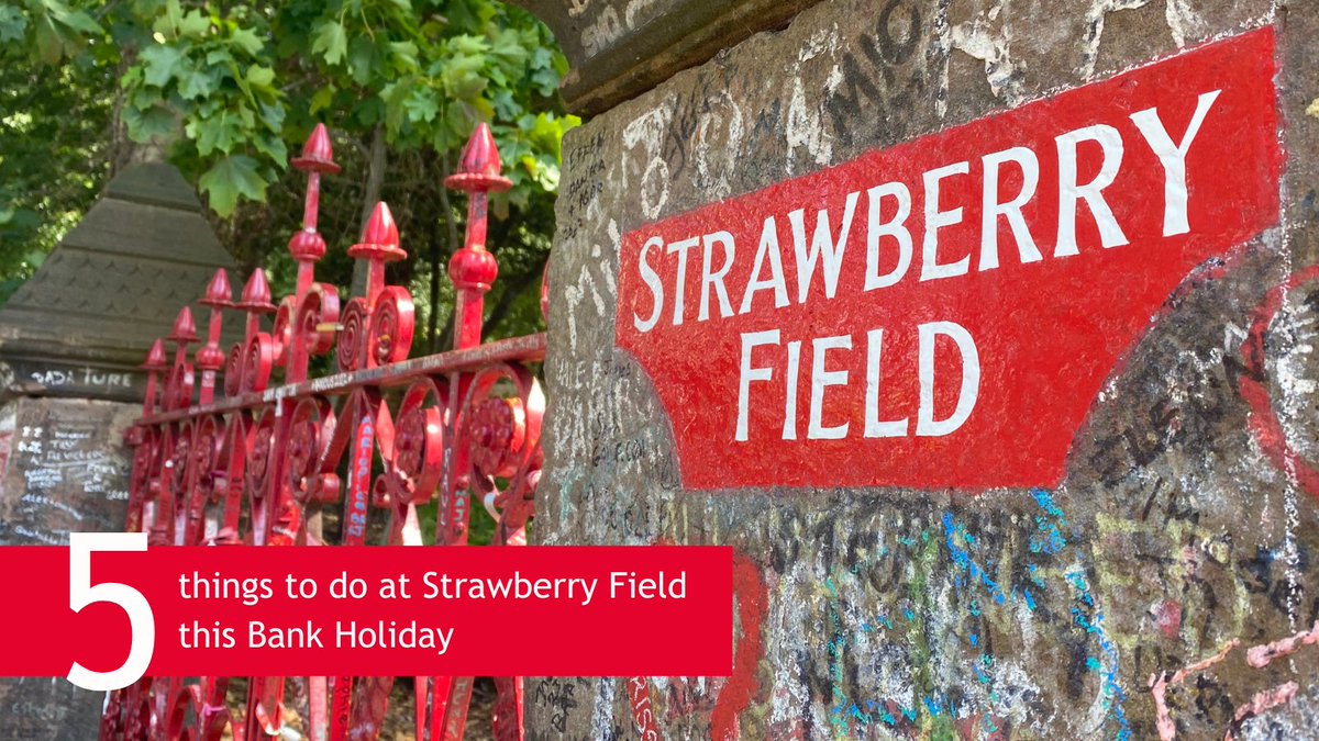 Here are 5 things to do at Strawberry Field this Bank Holiday weekend: 1. Take a selfie by our iconic gates 2. Visit our interactive exhibition 3. Explore the gardens as John did as a child 4. Have a bite to eat in the café 5. Treat yourself to a souvenier in the gift shop