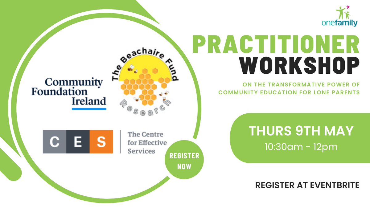 Register for this Online Workshop for Practitioners organised by @effectiveserv following the launch of their research report on the power of community education in supporting lone parents. #training @CommunityFound Register for the workshop here: ow.ly/sZeJ50RsvkR