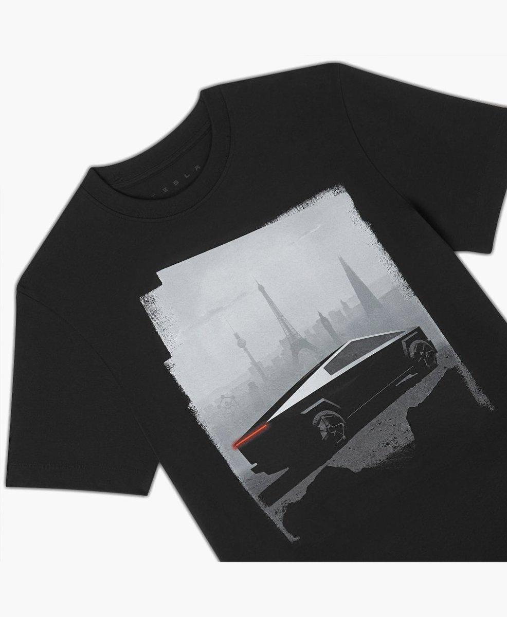 LucWaterlot's tweet photo. Breaking "#Cybertruck" News !
Our official Cybertruck Odyssey t-shirt features a Cybertruck print with some European landmarks on the front and an overview of the 2024 tour locations on the back.
Soon availability @Tesla webshop !
#TeslaEurope @TeslaEurope https://t.co/4rghOrdRxf https://t.co/qwd3TaWUQo