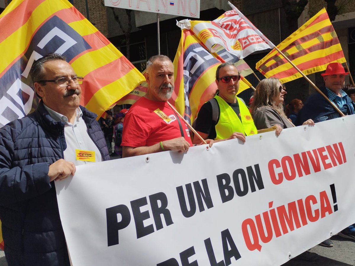 🟢 Hem portat les nostres reivindiacions per a la negociació col.lectiva a les manifestacions del #1rMaigCCOO a Catalunya Exigim a les patronals bons acords, que millorin les condicions de les persones que treballen en aquests sectors #1MCCOO