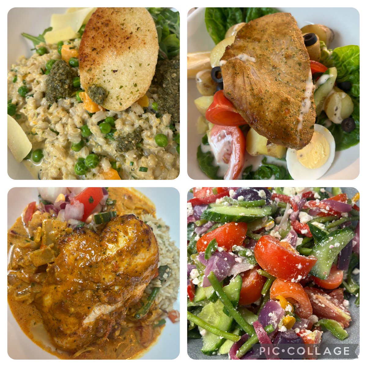 On todays menu in the EDUkitchen we have: -Butternut Squash Barley Risotto & Garlic Bread -Tuna Nicoise Salad with French Dressing -Butter Chicken Curry with Mango Chutney & Raita @LoveBritishFood #greathospitalfood