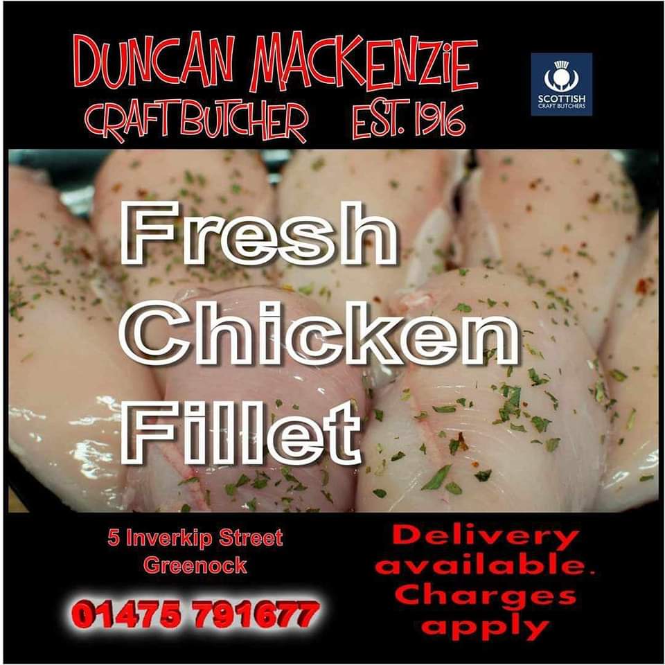 . @MacKenzieBtchr at 5 Inverkip Street Greenock. 
☎️ Call 01475 791677

#Butchers #Greenock
#Inverclyde #ScotFoodandDrink #ChooseLocal #ScotlandLovesLocal