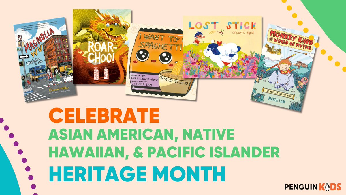 ✨Happy #AANHPIHeritageMonth!✨ Join us all May as we celebrate Asian American, Native Hawaiian, and Pacific Islander stories! Click to see picture books, middle grade, and graphic novels your kids will love! ➡️ bit.ly/3ABy1yo