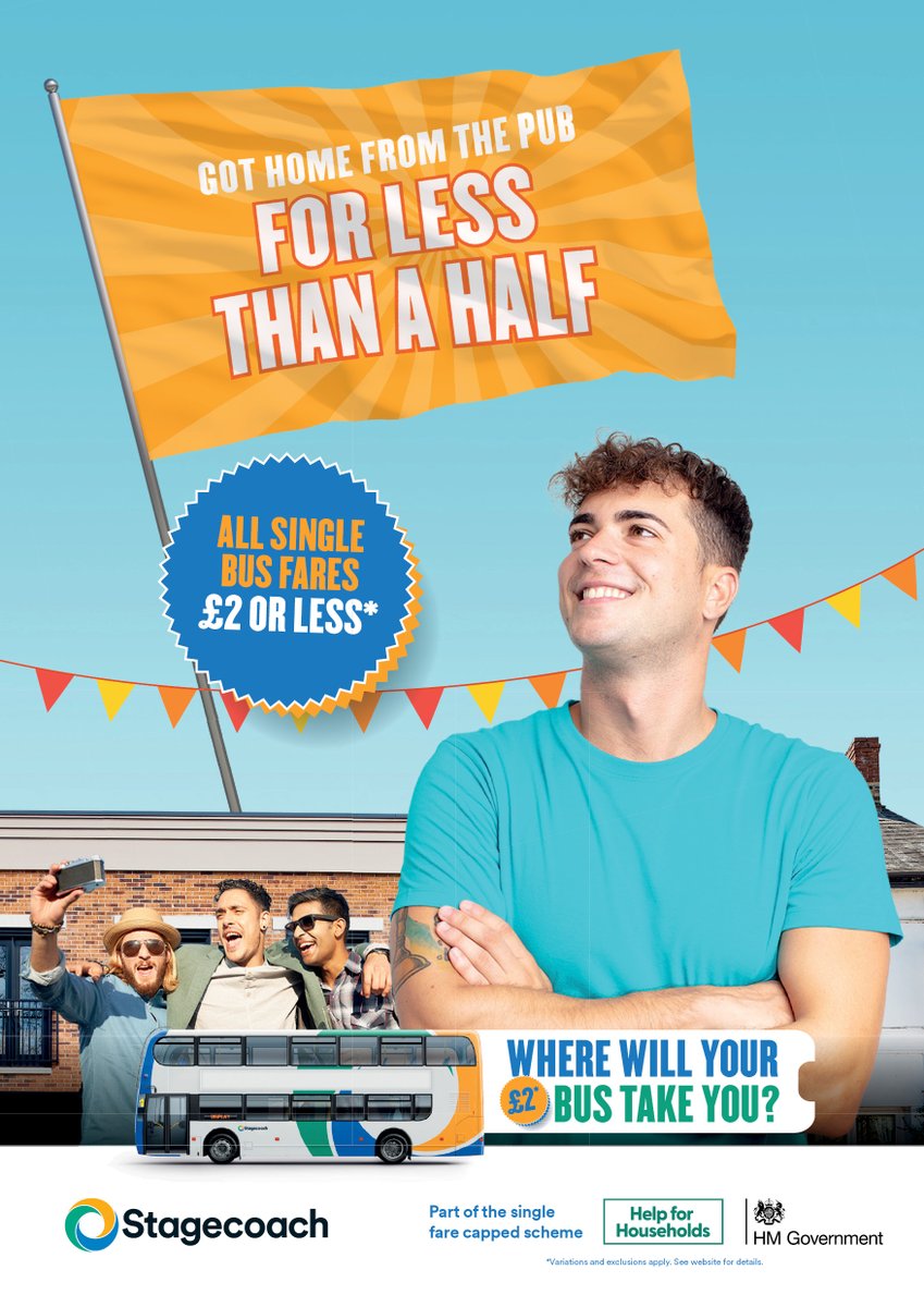 💰 Enjoy savings with our £2 single journey fares! Put those travel savings to good use and treat yourself to more of what brings you joy. Travel smart and indulge in life's pleasures! stagecoachbus.com/promos-and-off… *variations and exclusions may apply.