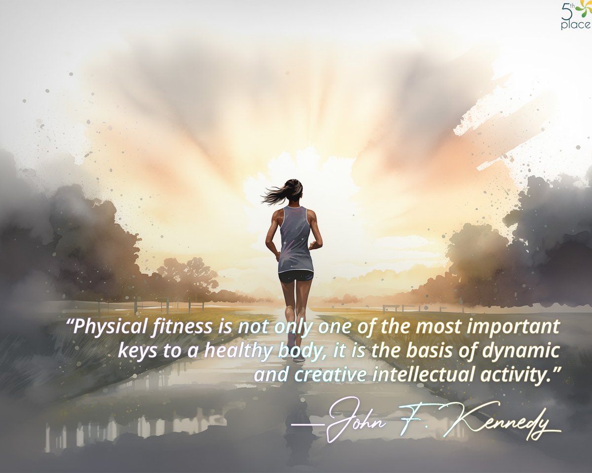 💪 'Physical fitness...is the basis of dynamic and creative intellectual activity.' —John F. Kennedy

🌟 Exercise strengthens our bodies and enhances our mental resilience, helping us cope with change.

🔗 5th.place/5th-place-offe…

🔖 #5thplace #emotionalfitness #physicalfitness