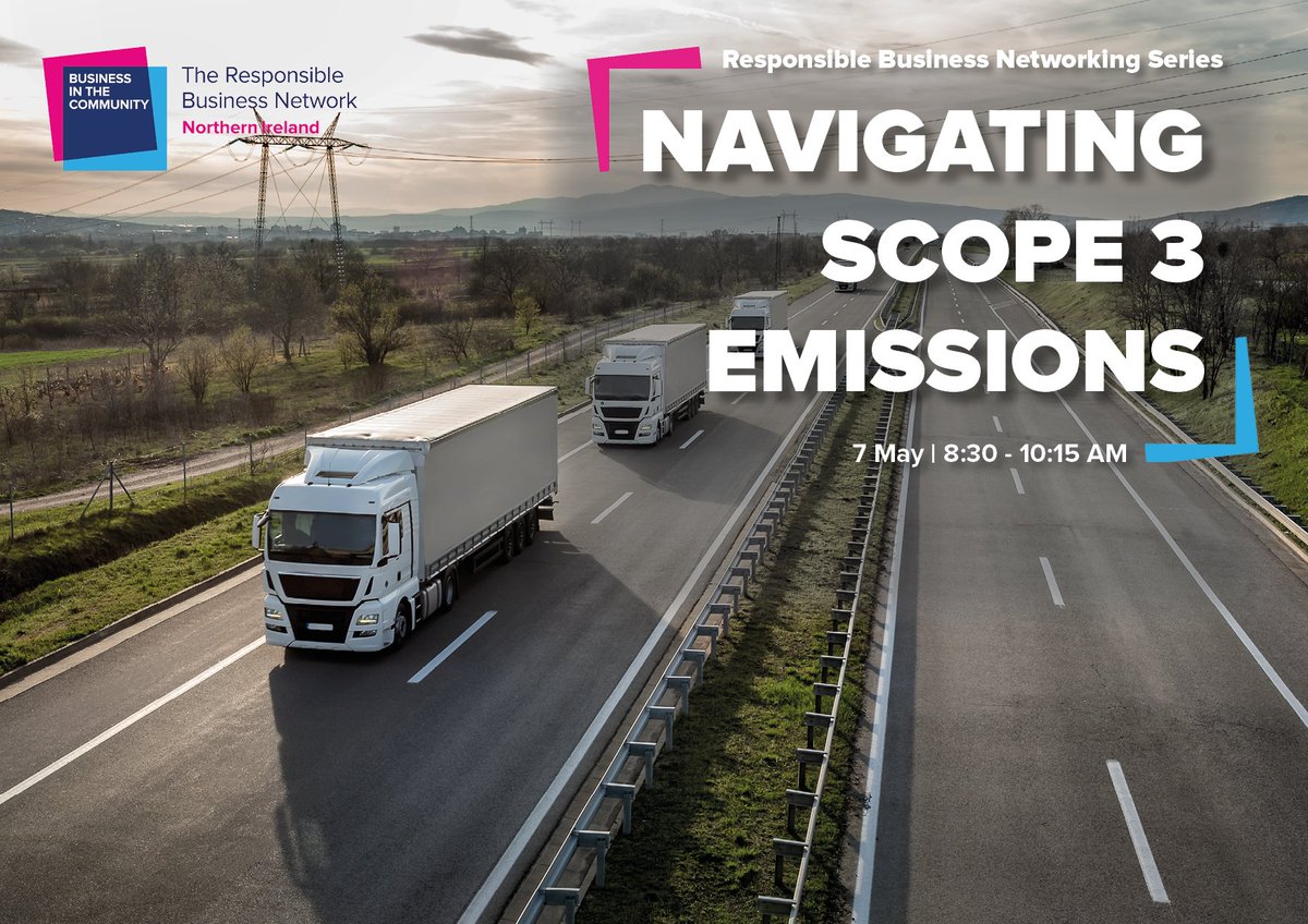 Networking event | Navigating Scope 3 Emissions | 7 May 8:30 – 10:15 AM. Join at Allstate Northern Ireland, where industry leaders from companies such as @DanskeBank_UK, @MivanLtd, @AdlerandAllan will share their experiences and journeys in managing scope 3 emissions.