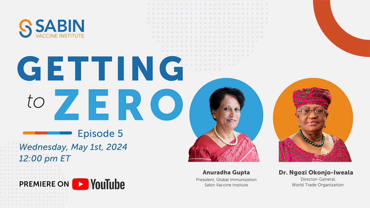 Our next episode of 'Getting to Zero' premieres today on YouTube! 📣 At 12pm ET hear from @WTO director-general @NOIweala on why #CervicalCancer and #HPV prevention doesn't just benefit individuals & families — doing so also has economic implications. ➡ youtube.com/watch?v=vfihuh…
