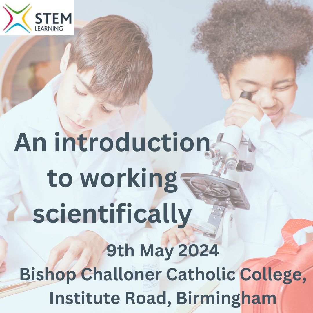 #PrimaryTeachers! Improve children’s outcomes through effective teaching of scientific enquiry. Book your place here: stem.org.uk/cpd/534648/int…

#STEM #PrimarySTEM #ScienceTeachers #PrimaryScience #PrimarySTEM @bctsa_training @bishopchalloner