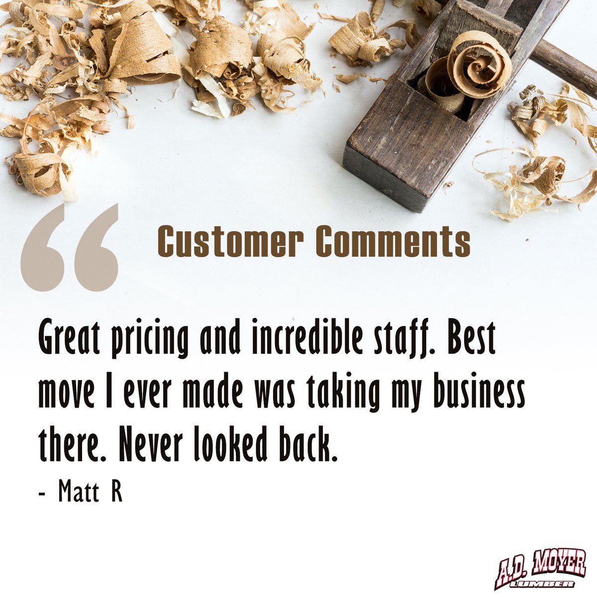 We are extremely grateful to our kind customers who take the time to leave comments online. We sincerely and humbly thank you and assure you that we are committed to continually working hard daily to earn your business. 
#testimonial #shoplocal #keepitlocal