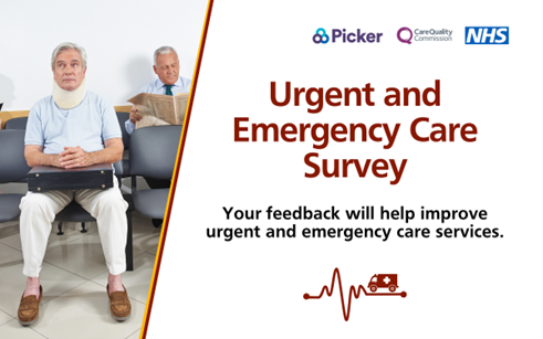 Recently used NHS Urgent and Emergency Care Services? This is your chance to give feedback on your care and treatment. 

We are listening closely to what you have to say, your response will help us improve urgent and emergency care services for you.

#UrgentandEmergencyCareSurvey