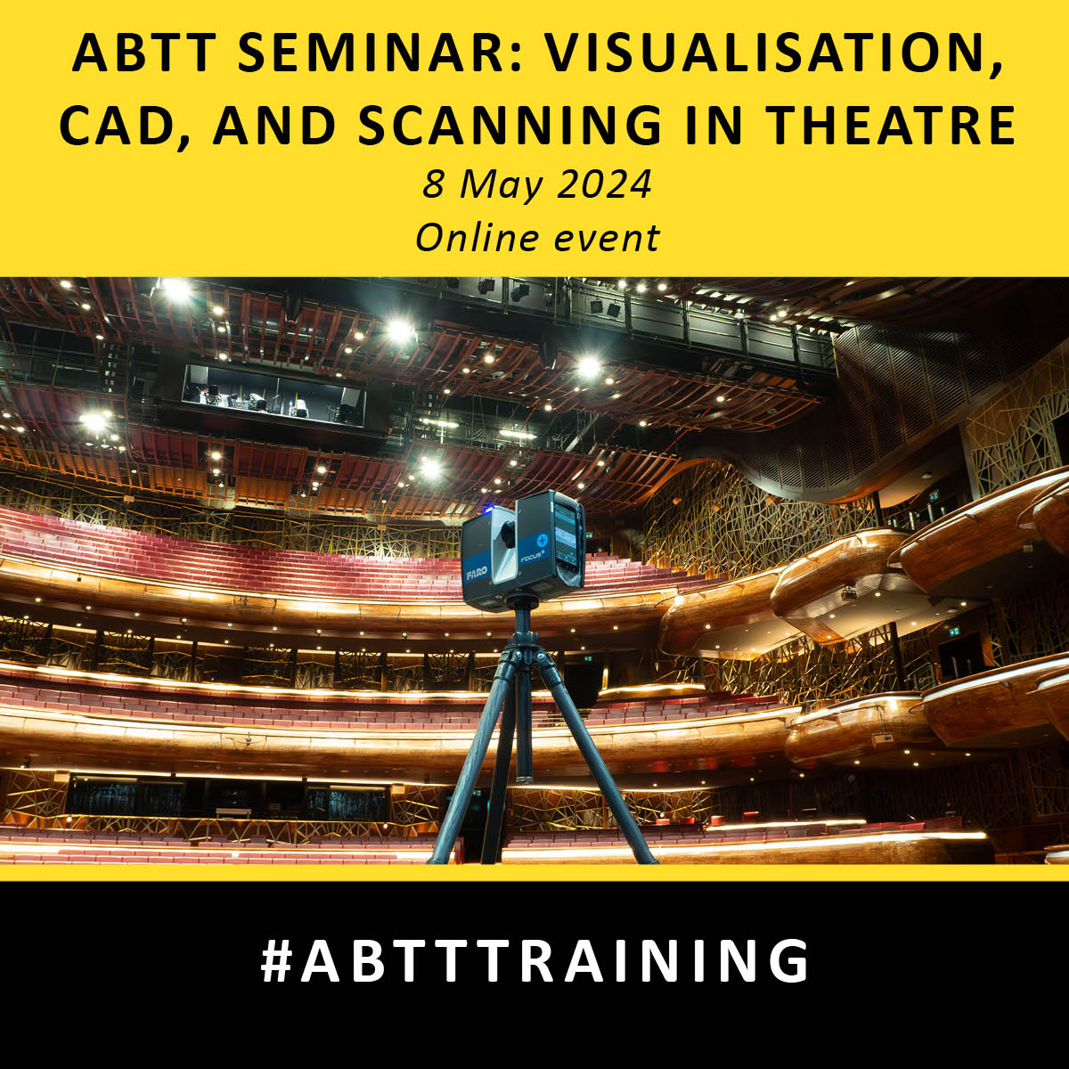 Don’t miss “Visualisation, CAD, and Scanning in Theatre,” an enlightening and comprehensive online seminar highlighting the cutting-edge visualisation technology shaping the future of theatre. 

FREE for ABTT members.

Book here: abtt.org.uk/events/abtt-se…

#ABTT #ABTTtraining