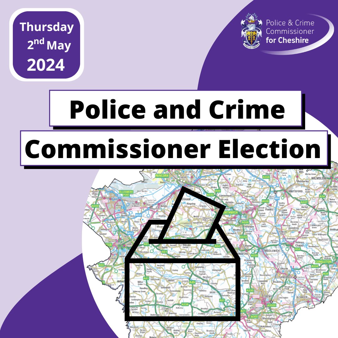 🗳️ One day until Cheshire PCC Elections. Polling stations are open tomorrow (2 May) from 7am-10pm. Don't forget to take your photographic ID. Have your say on your next PCC. More information 👉 orlo.uk/bQylW Acceptable forms of ID 👉 orlo.uk/3EbTR