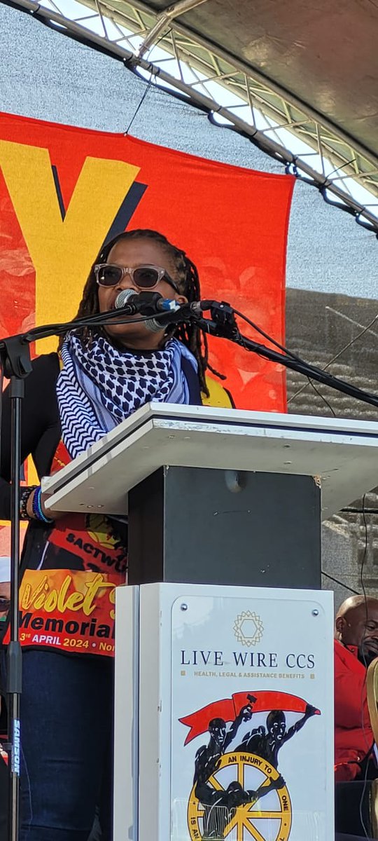 Cosatu President, Comrade Zingiswa Losi, addressing the main #MayDay rally in Cape Town, organised by #Cosatu #VoteANC #VOTEANC29May2024 #Vote2024 #FreePalestine #InternationalWorkersDay