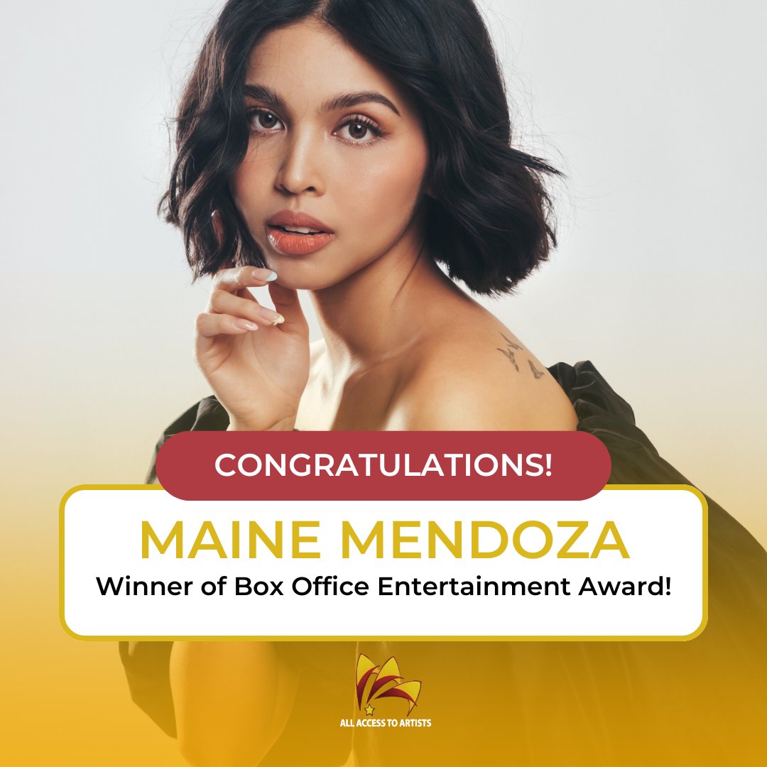Phenomenal Star @mainedcm is a WINNER of a Box Office Entertainment Award: Female TV Host Thank you for this recognition! #MaineMendoza #AllAccessToArtists #fAAAmily