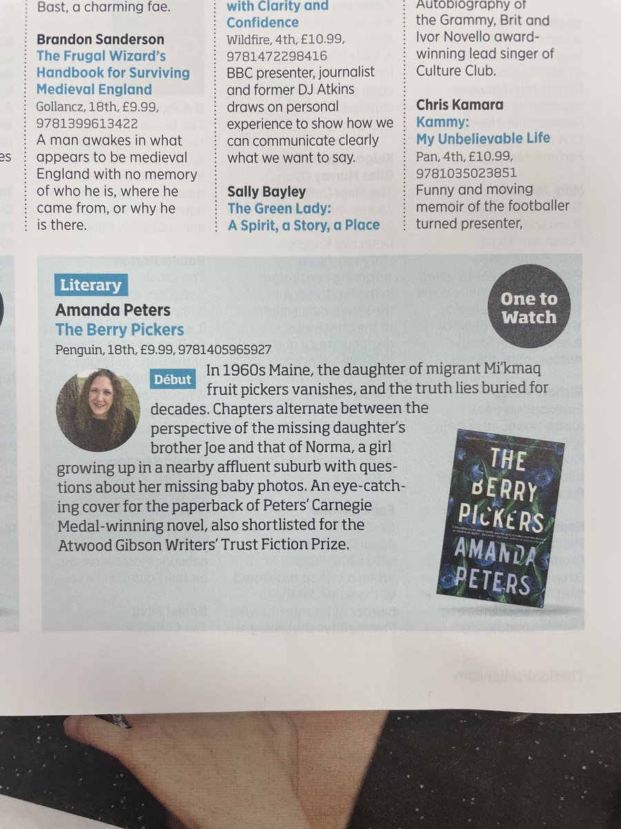 Lovely to spot both of our July paperbacks in the latest issue of @thebookseller - with #TheMemoryofAnimals by @ClaireFuller2 as book of the month and #TheBerryPickers by Amanda Peters as one to watch!