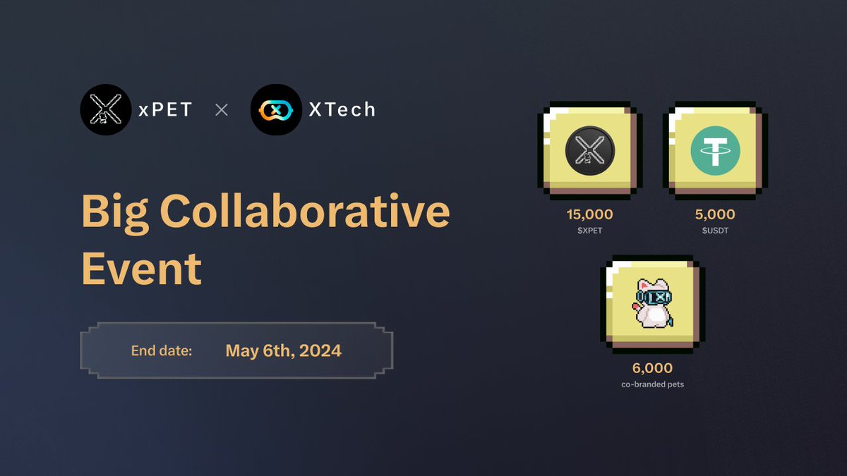 🚀 Quick Reminder! 🚀 Hey everyone! Just a heads-up that there's still time to join the xPet and @xtech_web3 campaign and win big: 💰 $15,000 in $XPET 💵 $5,000 in $USDT 🐾 6,000 Co-brand pets Don't miss out on your chance to make an impact and grab some awesome rewards! Let's