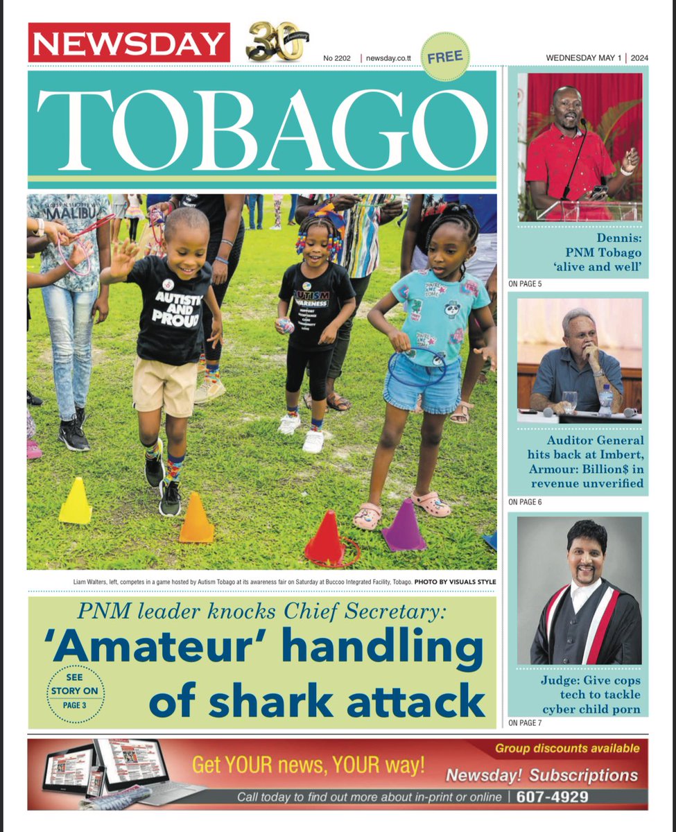 Today’s Front Pages 📰

Wednesday 1st May, 2024

#TrinidadandTobago