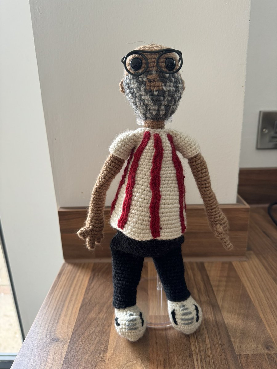 My big brother is the most gorgeous kind person I know and is a huge Sunderland supporter He’s autistic and struggles with complex day to day life but he would give you the shirt off his back if you asked So to honour him……. I made a mini him He didn’t know he was getting