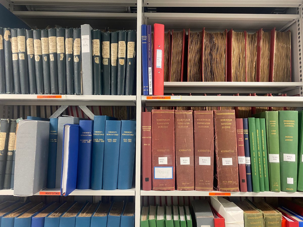 #BehindTheScenes. Another task we managed to complete during the Search Room Closed Week was putting our Birmingham newscutting volumes into a more manageable order. Find out more about the collection - tinyurl.com/y6zvn58z @LibraryofBham