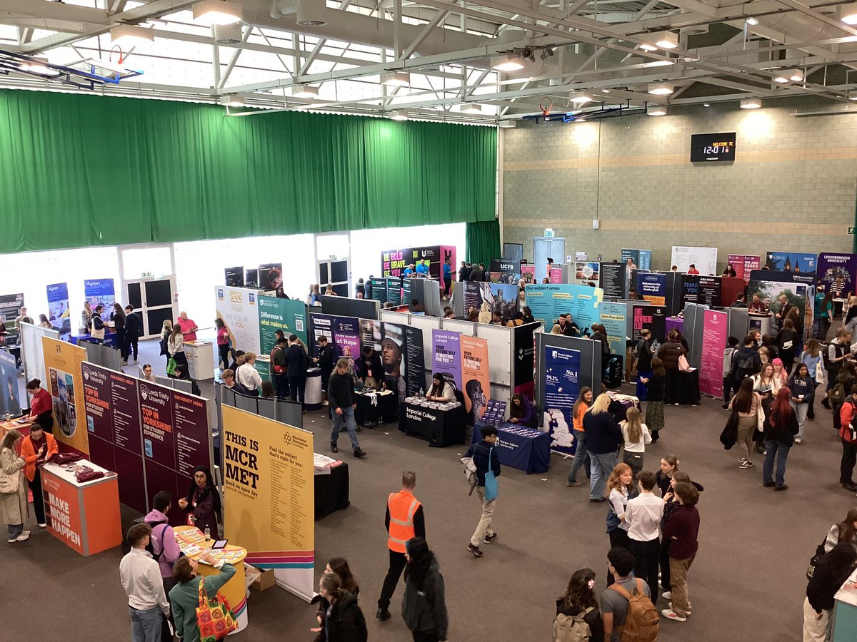 Lots of activity at the UCAS fair in the Olympia Building @TeessideUni