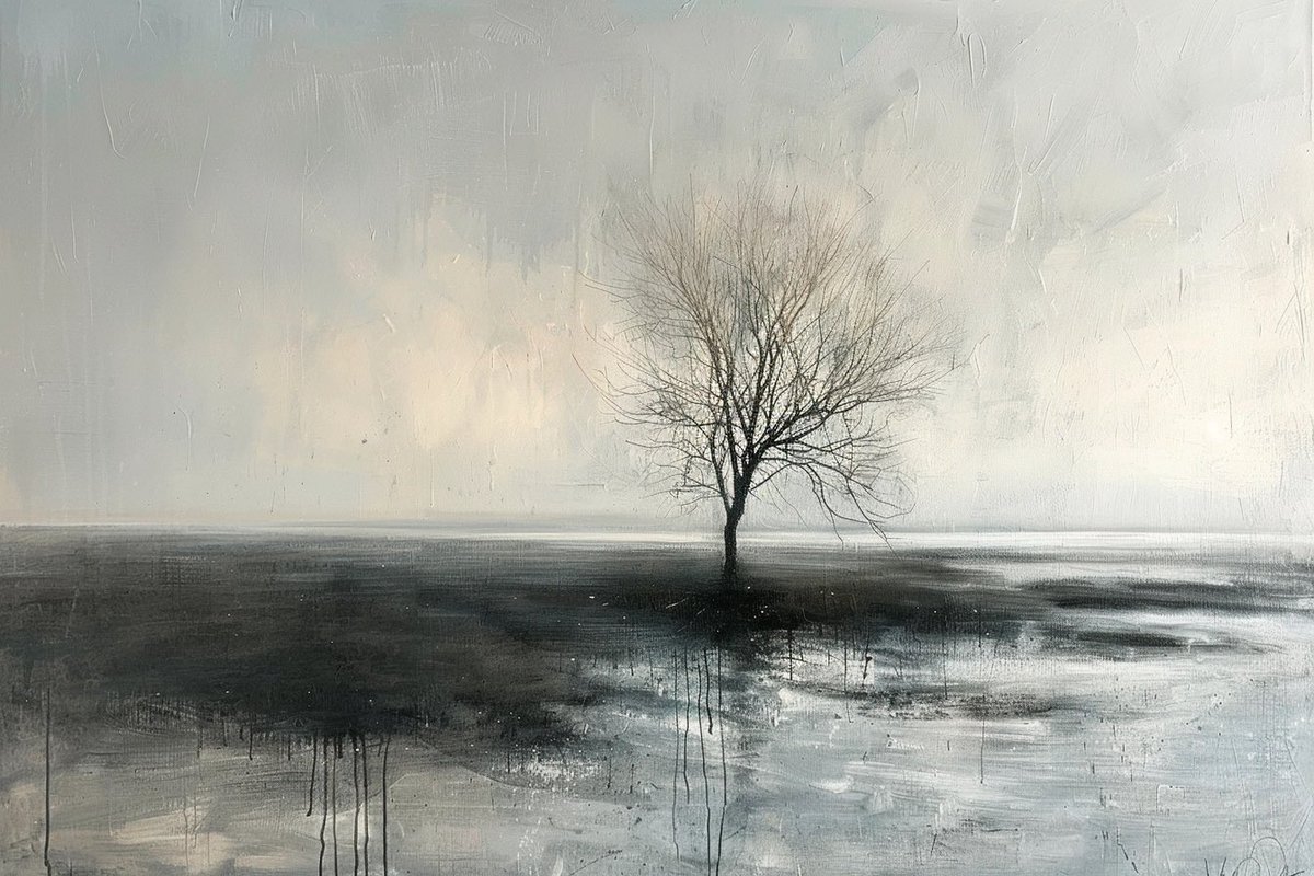 Bare limbs stretch skyward, Frost-kissed whispers in the wind, Solitude embraced. #aiart, #aiartcommunity, #AIArtworks,