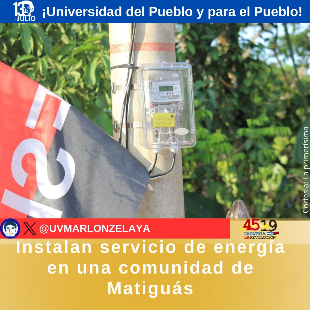 Gracias a Nuestro Gobierno Sandinista a través de ENATREL, inauguran la construcción de 6 kilómetros de red eléctrica para llevar el servicio de energía a 44 familias. En el municipio de Matiguás, en el departamento de Matagalpa.
✊🏼🇳🇮❤️🖤💡
#SomosUNAN
#SoberaníayDignidadNacional