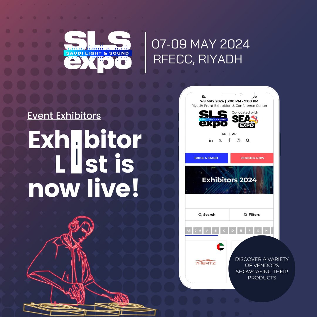 The SLS Expo &amp; Summit Exhibitor List is Here!

The wait is over! The official exhibitor list for the SLS Expo &amp; Summit 2024 is LIVE! This is your chance to explore a universe of pro light and sound technology all under one roof.

If you haven't registered yet, now is the time: