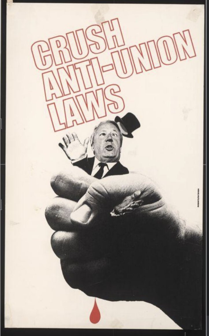 Happy May Day! Poster, 'Crush Anti Union Laws', by Ken Sprague, printed 1971 Available to view on request in our Prints and Drawings Study Room