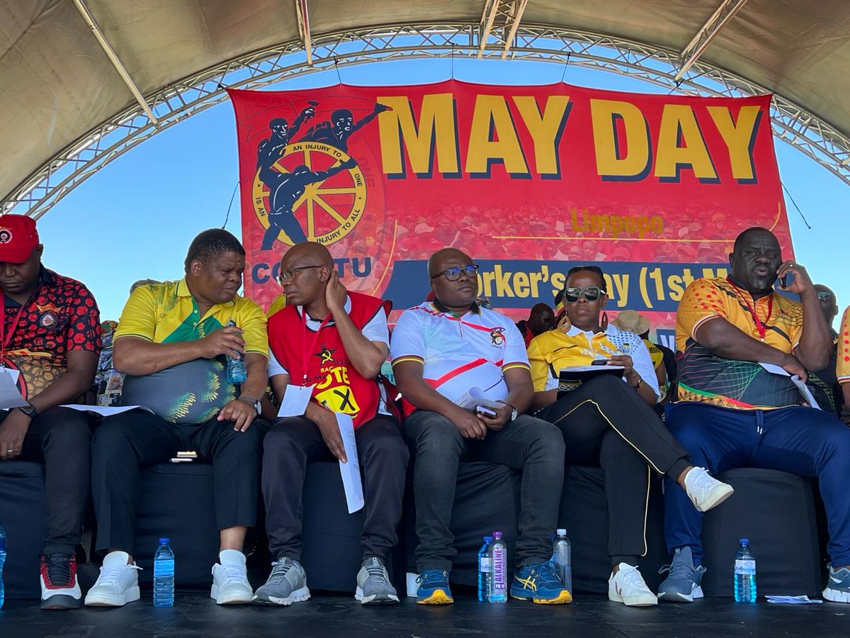 SACP Central Committee Member and National Spokesperson Comrade Alex Mashilo @Alex_Mashilo is attending the COSATU May Day Rally at Mahwelereng Stadium in Limpopo where he will deliver a message of support. #MayDay #MayDay2024 #InternationalWorkersDay