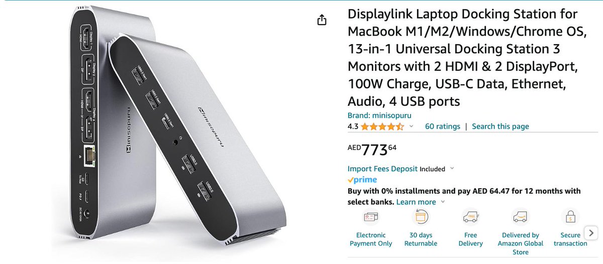 @Crypto_VorteXBT Turns out it works with this docking station

Bonus point, I was able to connect this to my caldigit TS4 via the USBC connection so now I have 2 docking stations, and loooots of connections available haha