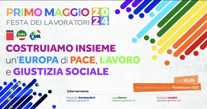 #Primomaggio2024 #1M2024 🗣️Il messaggio di auguri del Segretario Generale @FitCisl @salvopellecchia per le lavoratrici e i lavoratori dei #trasporti ➡️tinyurl.com/ybrpae3c 🇪🇺🇮🇹𝐁𝐮𝐨𝐧𝐚 #𝐅𝐞𝐬𝐭𝐚𝐝𝐞𝐢𝐥𝐚𝐯𝐨𝐫𝐚𝐭𝐨𝐫𝐢 #CgilCislUil #Europa #pace #lavoro #giustiziasociale