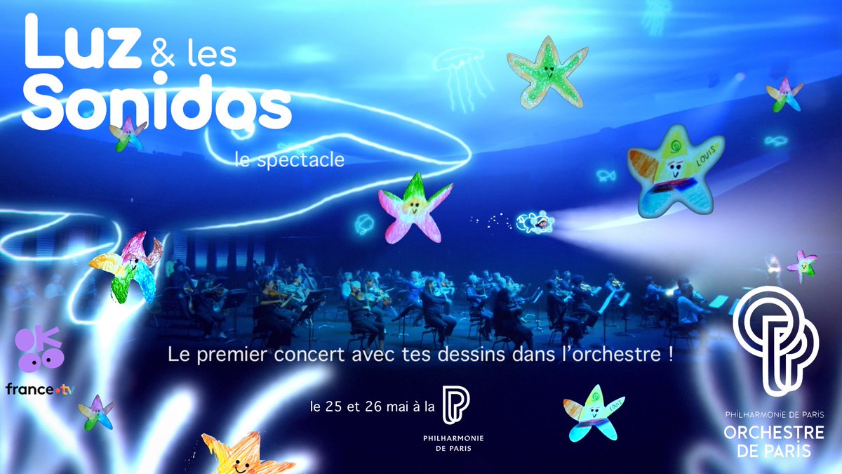 Camera lucida (@_cameralucida) on Twitter photo Le 25 et 26 mai, les Sonidos envahissent la
<a href="/philharmonie/">Philharmonie de Paris</a> et l'<a href="/OrchestreParis/">Orchestre de Paris</a> !
Luz et les Sonidos, en spectacle, le premier concert avec les 9 symphonies de Beethoven et tes dessins dans l'orchestre!
(Luz et les Sonidos, une série d'animation à voir -> france.tv/france-4/luz-e… Le 25 et 26 mai, les Sonidos envahissent la
<a href="/philharmonie/">Philharmonie de Paris</a> et l'<a href="/OrchestreParis/">Orchestre de Paris</a> !
Luz et les Sonidos, en spectacle, le premier concert avec les 9 symphonies de Beethoven et tes dessins dans l'orchestre!
(Luz et les Sonidos, une série d'animation à voir -> france.tv/france-4/luz-e…