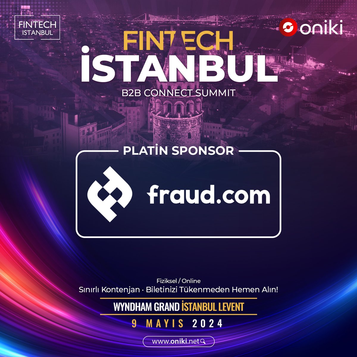@oniki_net ve @fintech_istanbul İş Birliğinde; Fintech İstanbul B2B Connect Summit fraud.com‘un platin sponsorluğunda gerçekleşecek! 🥳 #oniki #fintech #fintechistanbul #FinTechIstanbulB2BConnectSummit #ftib2bconnectsummit