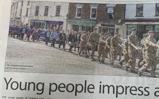 Really proud of Coleford Platoon, it is great to be recognised in the local media, and to support our community 😀 @ColefordTC #acf #armycadets #inspiretoachieve #coleford #forestofdean #StGeorgesDay