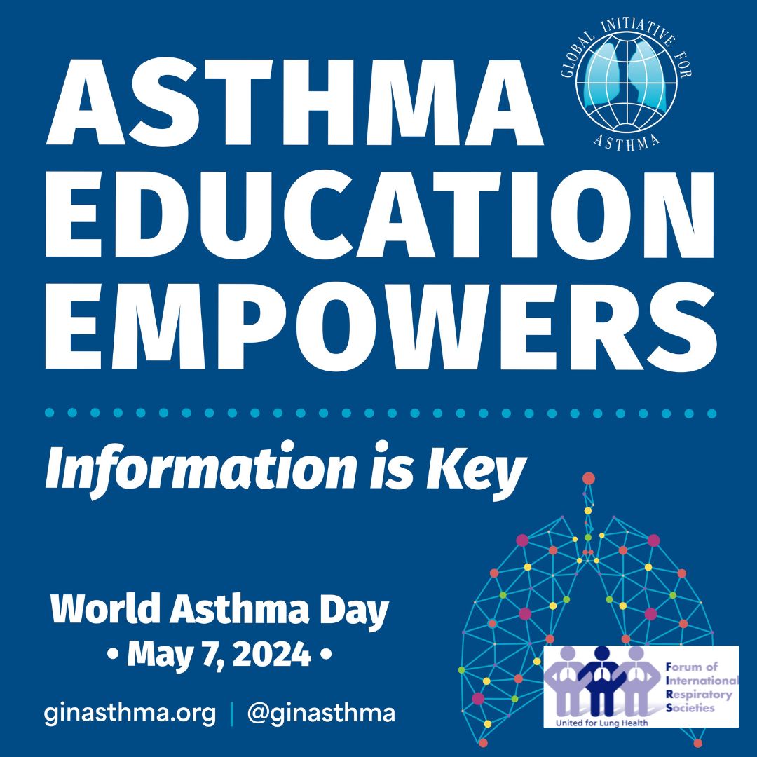 Asthma Education Empowers! On #WorldAsthmaDay @FIRS_LungsFirst calls on healthcare professionals to keep up to date with evidence-based asthma management. Empower patients to manage their asthma effectively and to know when to seek help.💪 Read more ➡️ bit.ly/WorldAsthma