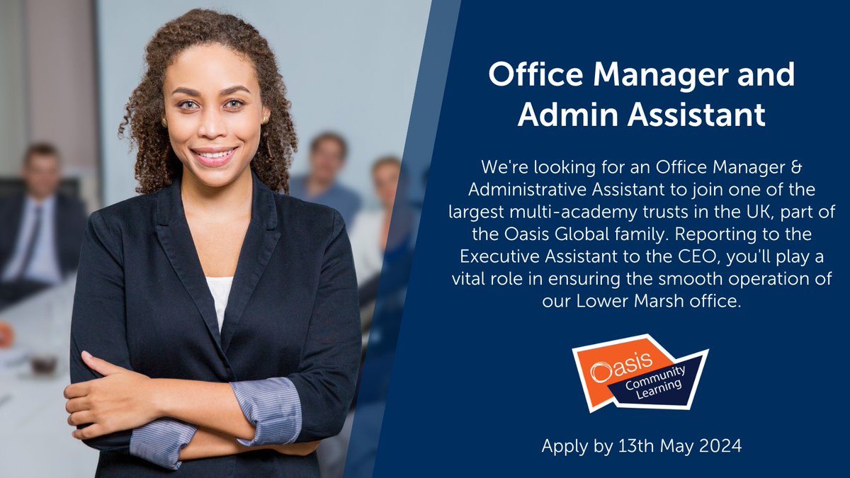 We're #hiring! We're looking for an Office Manager & Admin Assistant to join us. You'll be reporting playing a vital role in ensuring the smooth operation of our Lower Marsh office. Click here for more info - linkedin.com/jobs/view/3912… #Waterloo #LondonJobs